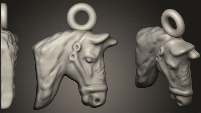 Ювелирные украшения (Подвеска в виде головы лошади, JVLR_0420) 3D модель для ЧПУ станка
